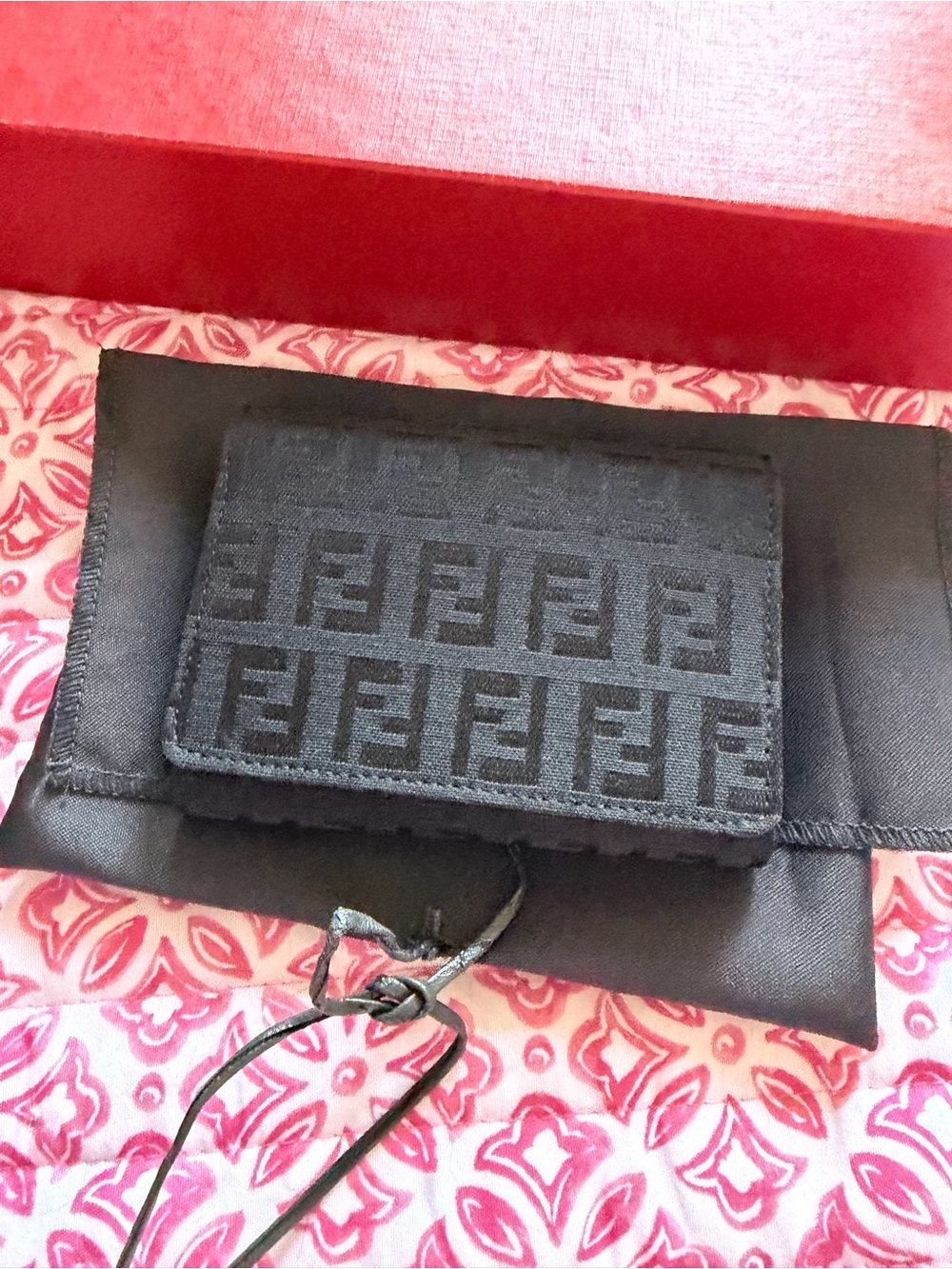 Y2K Vintage Black Zucchino Monogram Fendi Mini Purse and Matching Wallet - Picture 4 of 14